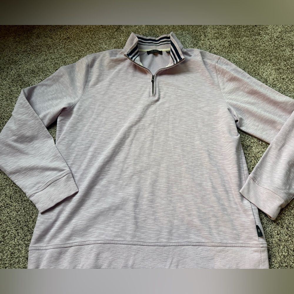 Heathered purple pullover Ted Baker London size 5 - quarter zip - made in Peru